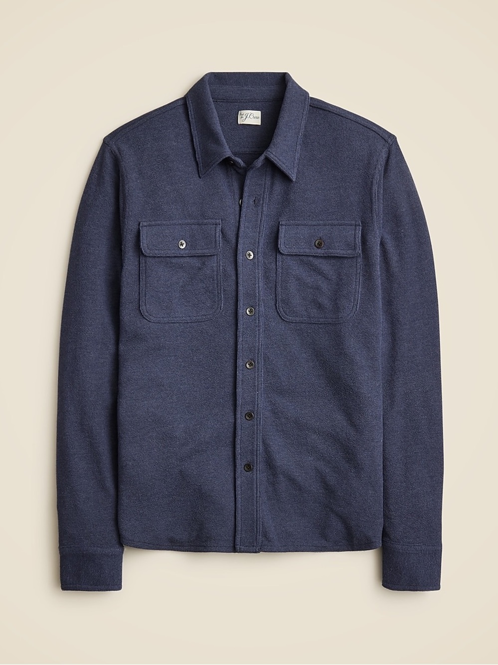 J. Crew - Men's Long-sleeve textured sweater-tee shirt - Navy‎ Blue - Size Small